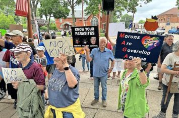 Local residents join national No Kings Day protest to defend democracy